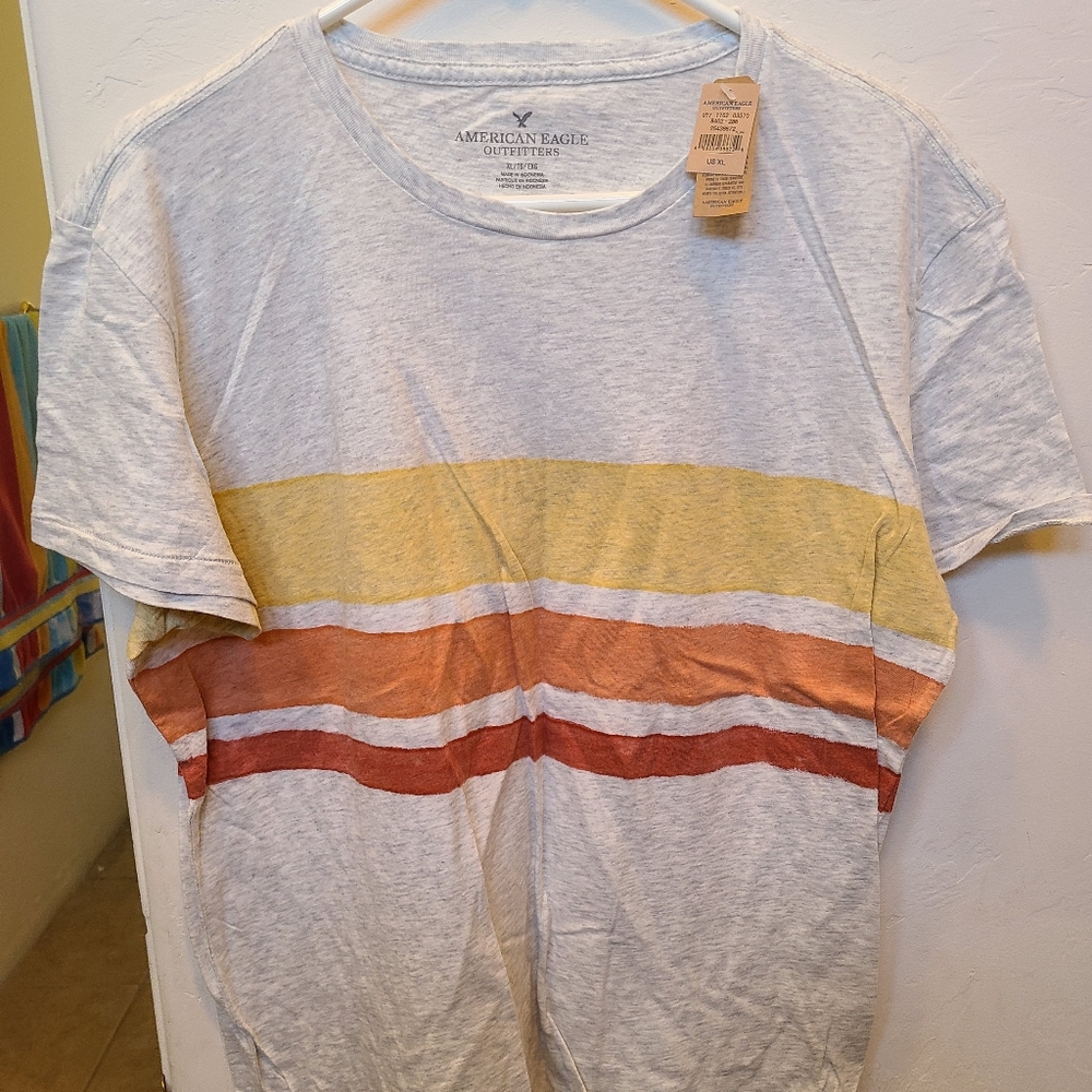 American Eagle Striped Tee. NWT. XL.